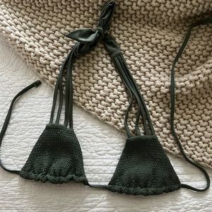 Adorable olive green bikini top
